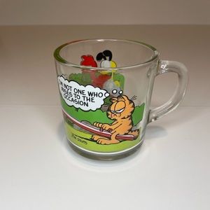 Vintage Mcdonalds Garfield Glass Coffee Mug 1980 Jim Davis Occasion
